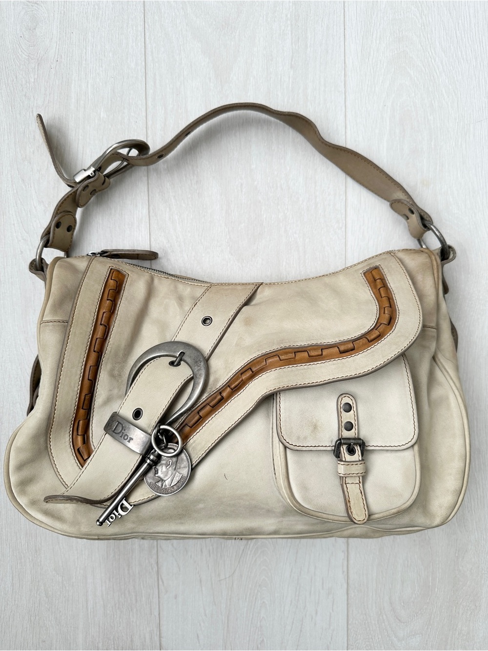 DIOR 2007 Gaucho Double Saddle Leather Shoulder Bag John Galliano Era - Picture 2 of 16